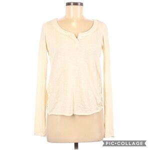 Free People Crochet Lace Back Cotton Henley